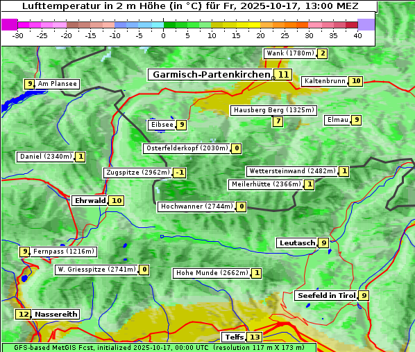 Temperatur, 17. 10. 2025