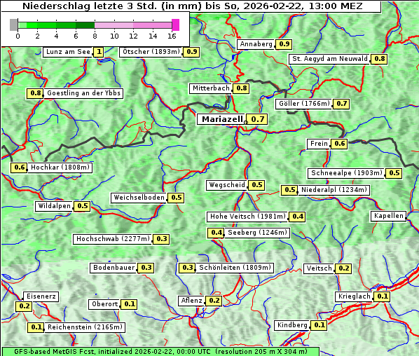 Niederschlag, 22. 2. 2026