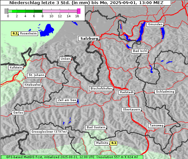 Niederschlag, 1. 9. 2025