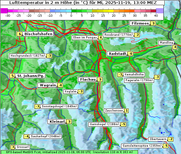 Temperatur, 19. 11. 2025