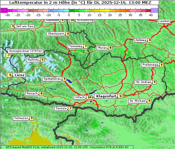 Temperatur, 16. 12. 2025