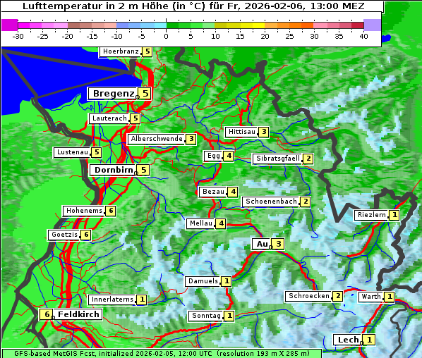 Temperatur, 6. 2. 2026