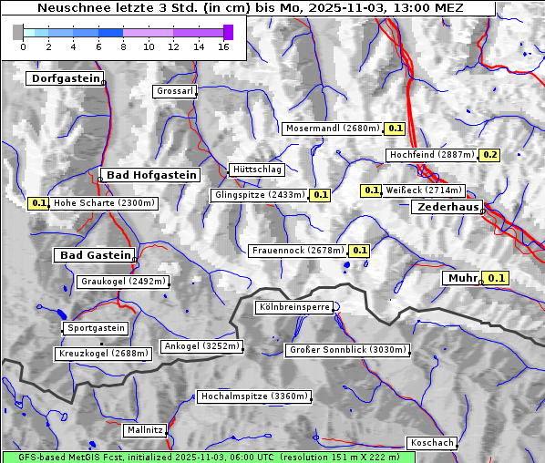 Neuschnee, 3. 11. 2025