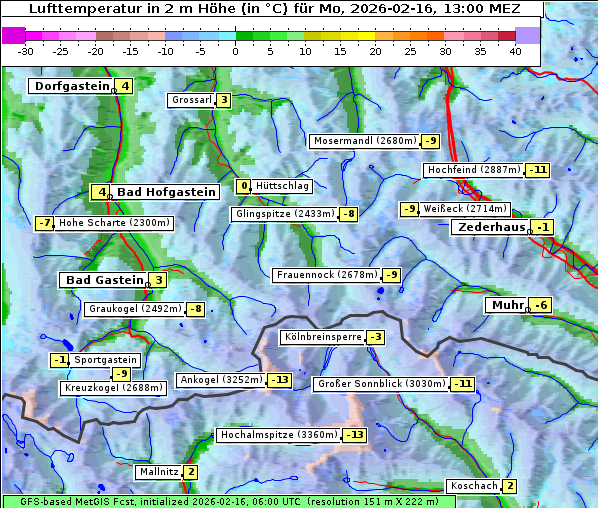 Temperatur, 16. 2. 2026
