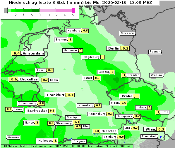 Niederschlag, 16. 2. 2026