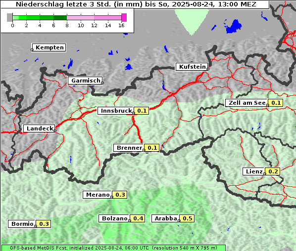 Niederschlag, 24. 8. 2025