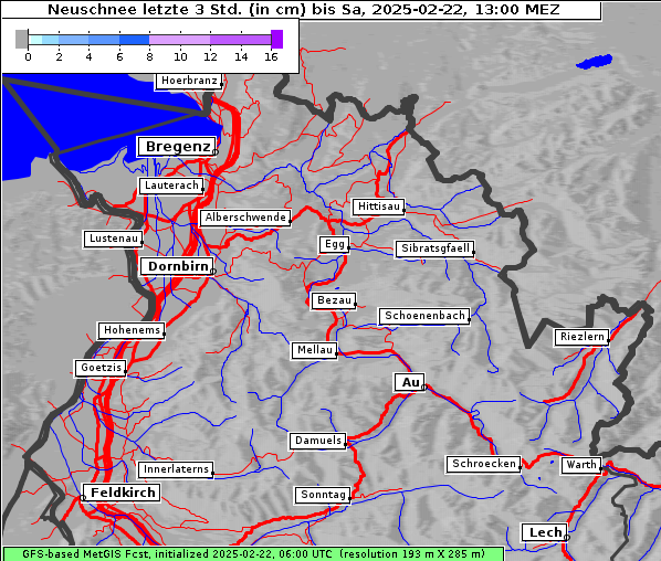 Neuschnee, 22. 2. 2025