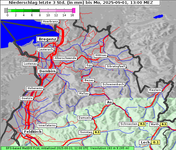 Niederschlag, 1. 9. 2025