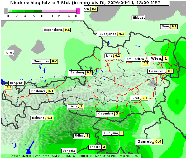 Niederschlag, 14. 4. 2026