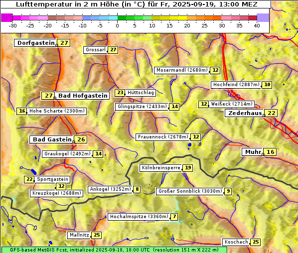 Temperatur, 19. 9. 2025