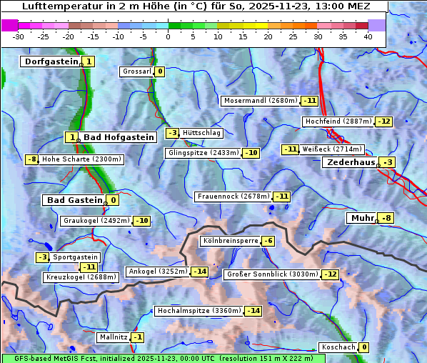 Temperatur, 23. 11. 2025