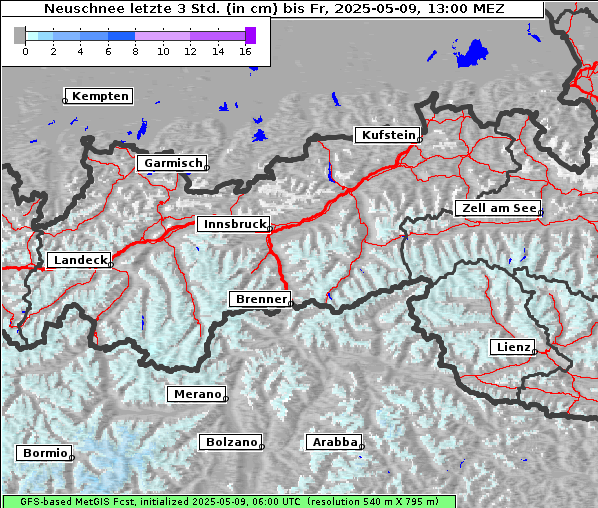 Neuschnee, 9. 5. 2025
