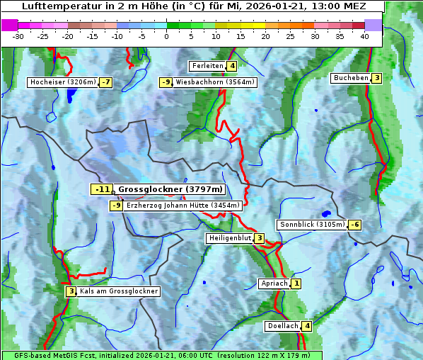 Temperatur, 21. 1. 2026