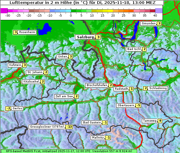 Temperatur, 18. 11. 2025