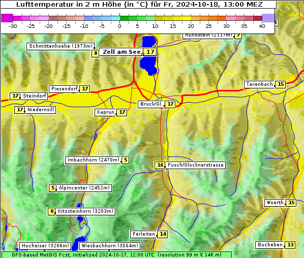 Temperatur, 18. 10. 2024