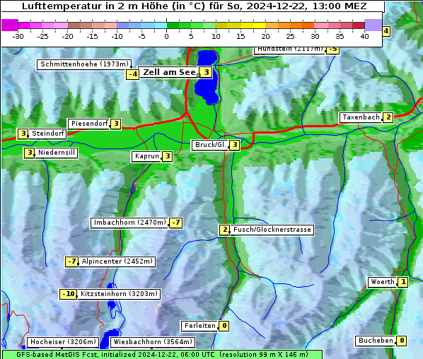 Temperatur, 22. 12. 2024