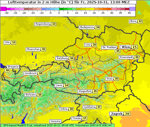 Temperatur, 31. 10. 2025
