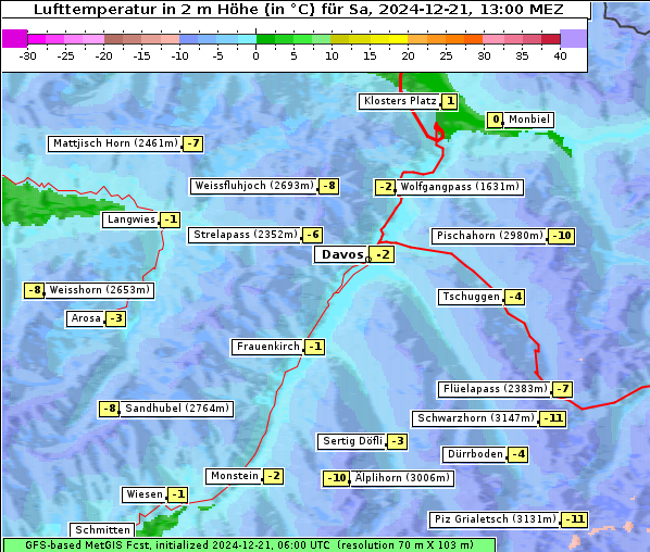 Temperatur, 21. 12. 2024