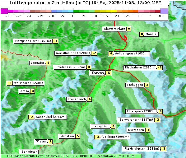 Temperatur, 8. 11. 2025
