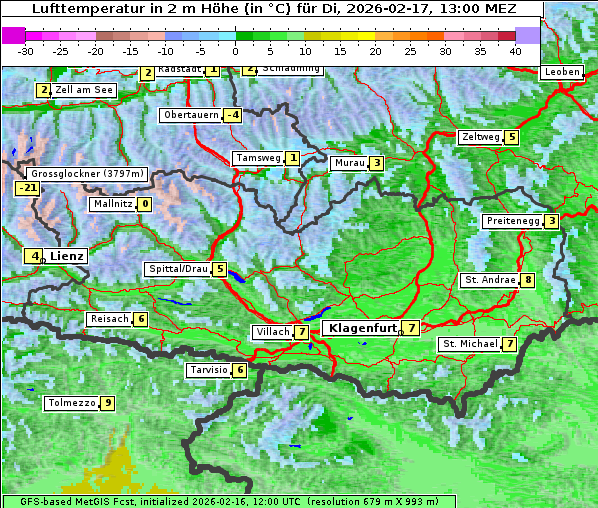 Temperatur, 17. 2. 2026