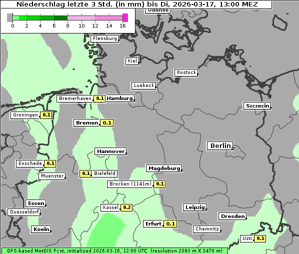 Niederschlag, 17. 3. 2026