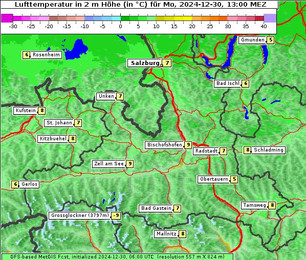 Temperatur, 30. 12. 2024