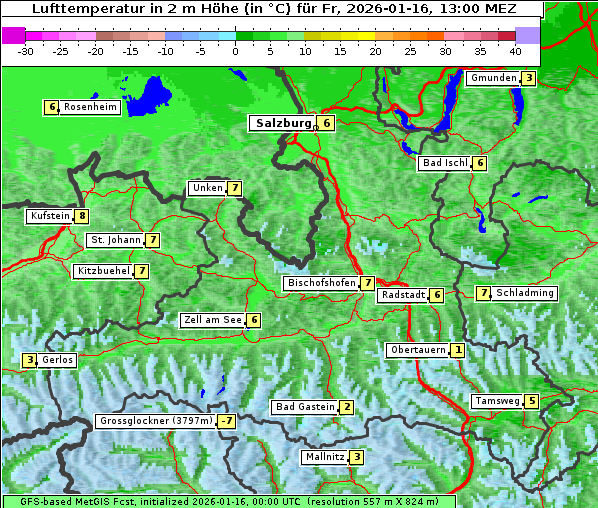 Temperatur, 16. 1. 2026