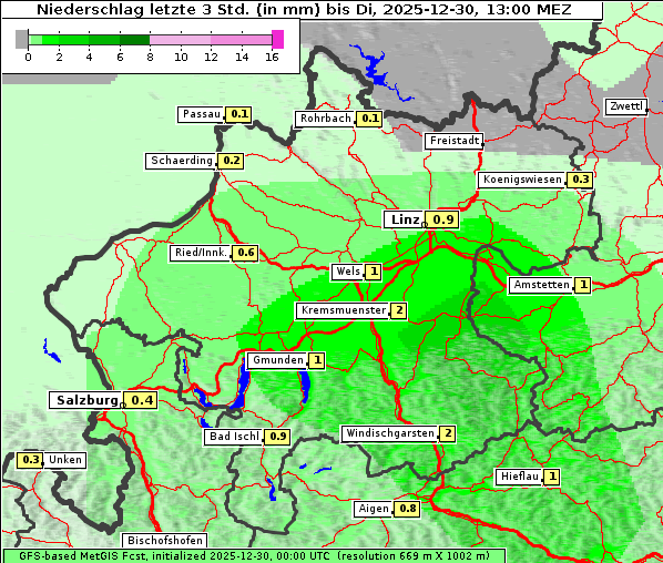 Niederschlag, 30. 12. 2025