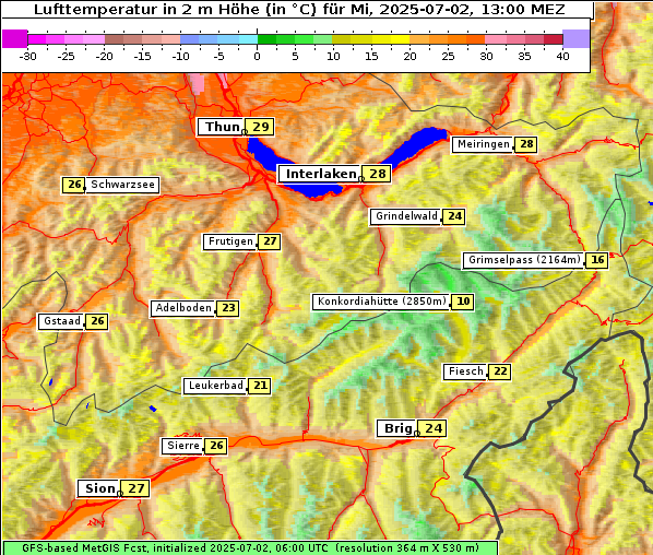 Temperatur, 2. 7. 2025
