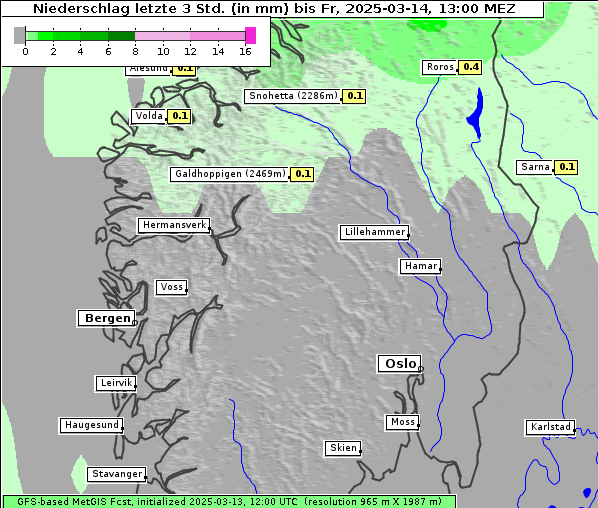 Niederschlag, 14. 3. 2025