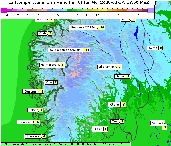 Temperatur, 17. 3. 2025