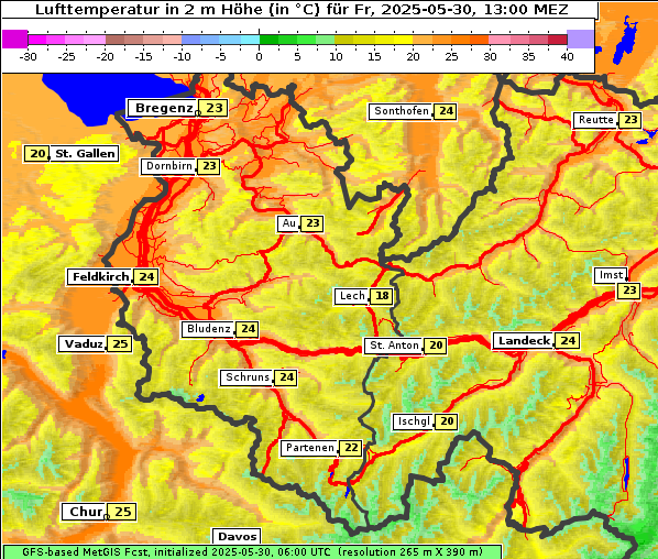 Temperatur, 30. 5. 2025