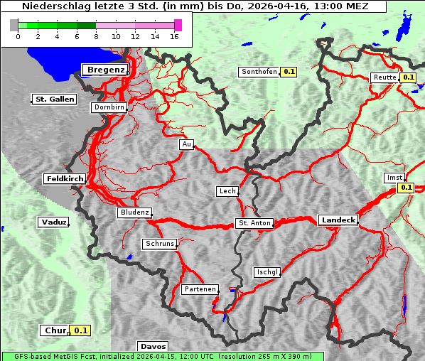 Niederschlag, 16. 4. 2026