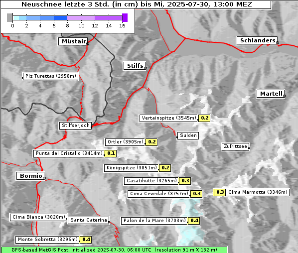 Neuschnee, 30. 7. 2025