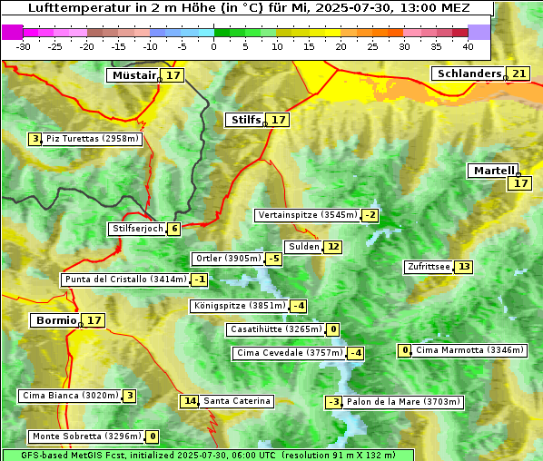 Temperatur, 30. 7. 2025