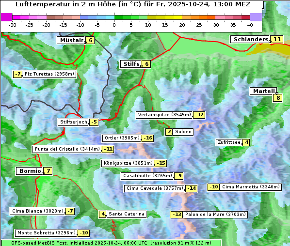 Temperatur, 24. 10. 2025