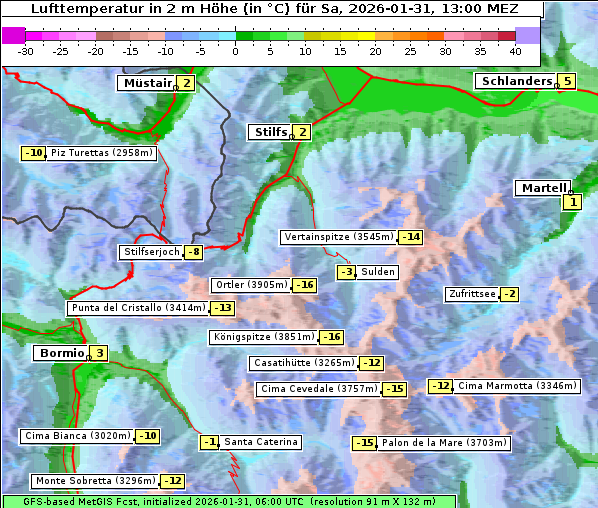 Temperatur, 31. 1. 2026