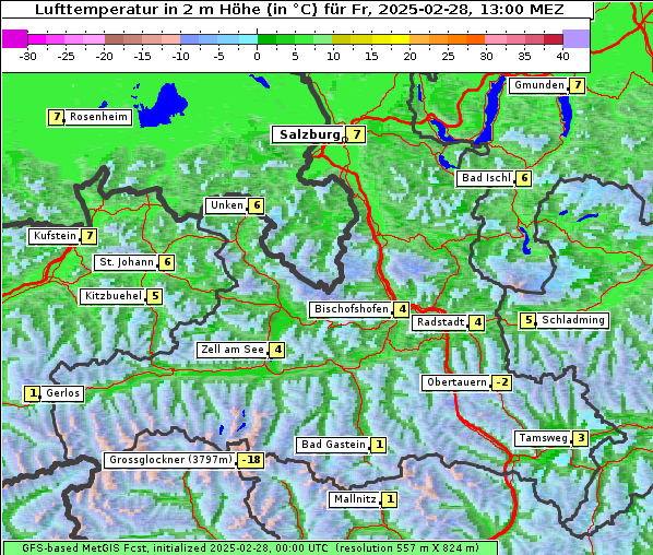 Temperatur, 28. 2. 2025