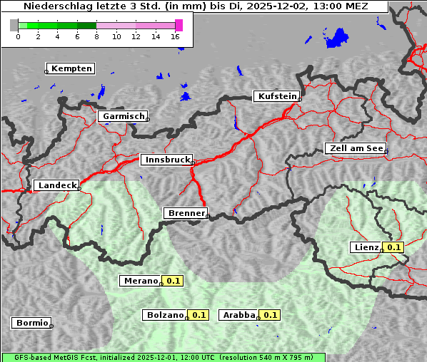 Niederschlag, 2. 12. 2025
