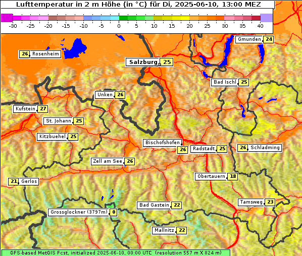 Temperatur, 10. 6. 2025