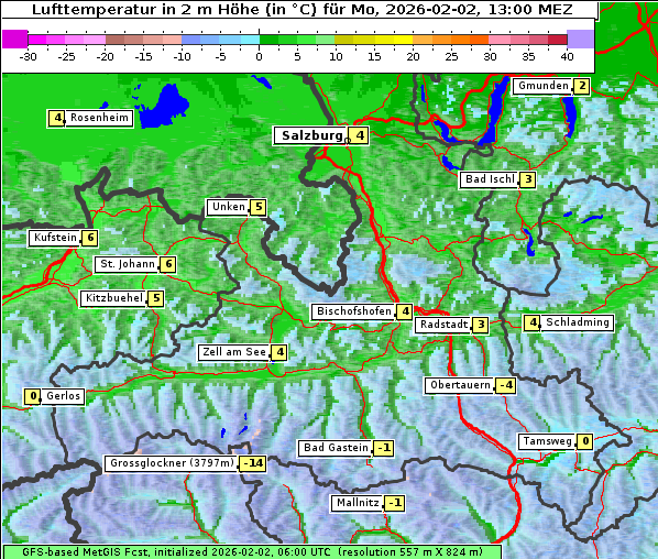 Temperatur, 2. 2. 2026