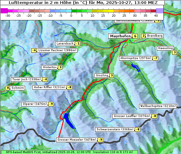 Temperatur, 27. 10. 2025