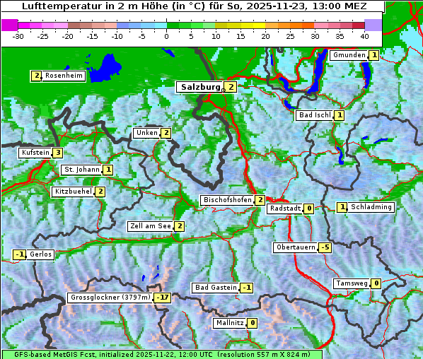 Temperatur, 23. 11. 2025