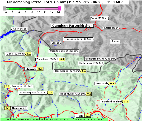Niederschlag, 23. 6. 2025