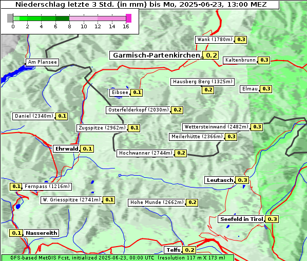 Niederschlag, 23. 6. 2025