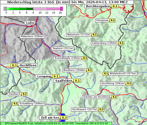 Niederschlag, 13. 4. 2026