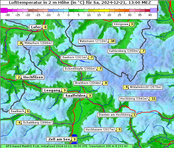 Temperatur, 21. 12. 2024