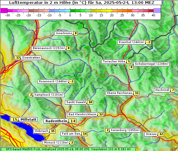 Temperatur, 24. 5. 2025