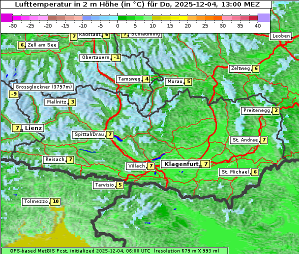 Temperatur, 4. 12. 2025