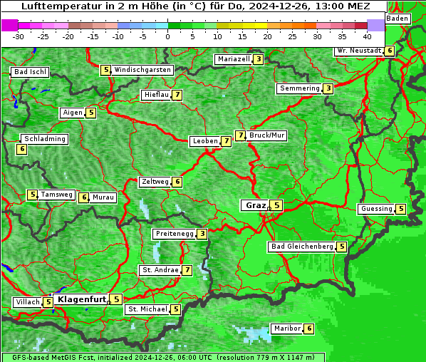 Temperatur, 26. 12. 2024